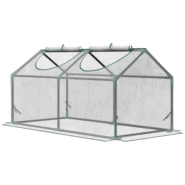 Portable mini tunnel greenhouse, transparent