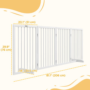 Barrière pour animaux de compagnie autoportante, blanche