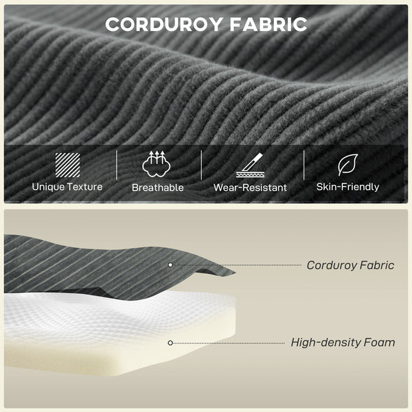 2-in-1 Modular Sectional Sofa, Boneless L Shaped Couch Sofa Bed, Dark Grey