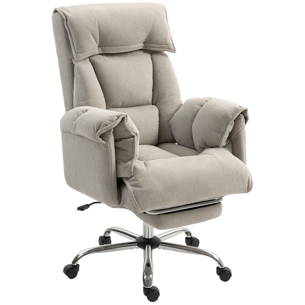 Chaise de bureau à dossier haut inclinable avec repose-pieds et roulettes pivotantes