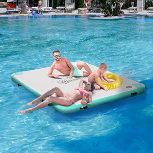 Quai flottant avec pompe à air et sac à dos