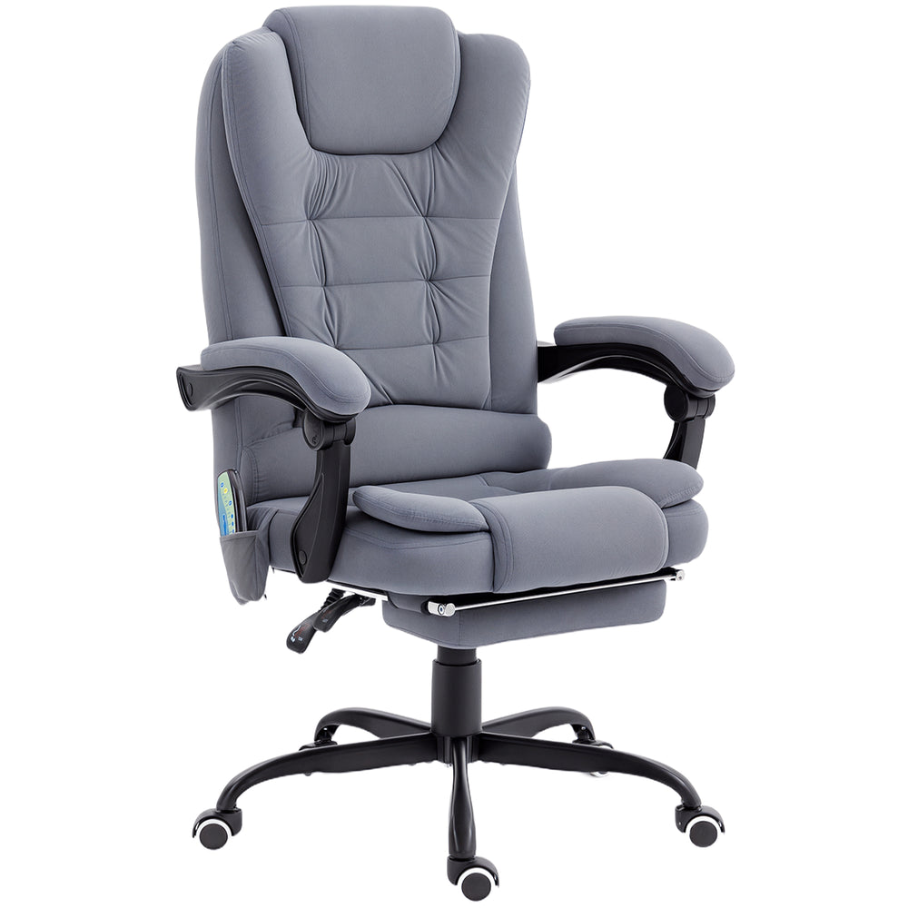 Fauteuil de massage vibrant à 7 points avec repose-pieds, gris