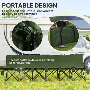 6-seater folding camping chair with cup holder and carry bag