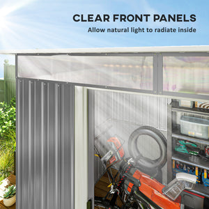 Abri de jardin verrouillable en acier, gris