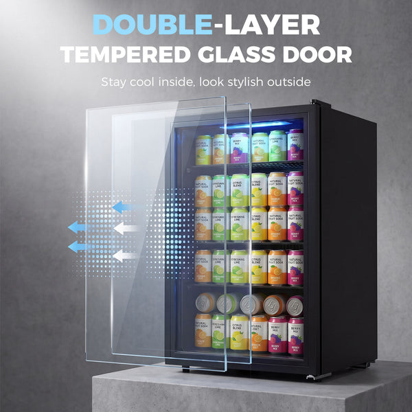 Réfrigérateur à boissons 3,2 pi³, 128 canettes, noir