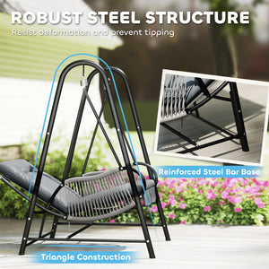 Fauteuil suspendu avec support et coussin d'assise inclus, gris clair