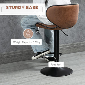 Set of 2 height-adjustable bar stools with swivel seats