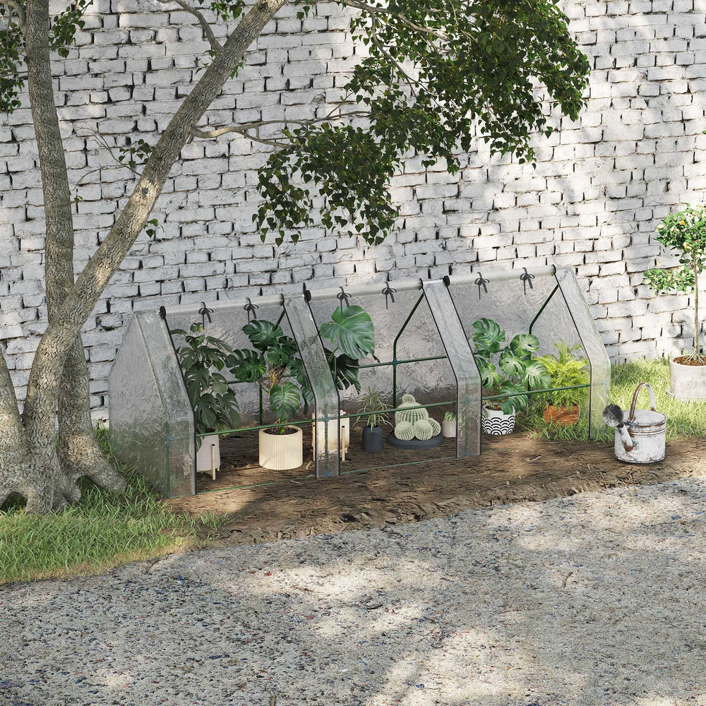 Mini serre d'extérieur portable avec grandes portes zippées