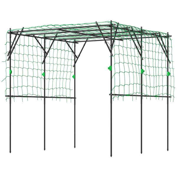 Arche de jardin avec filet de support, noir