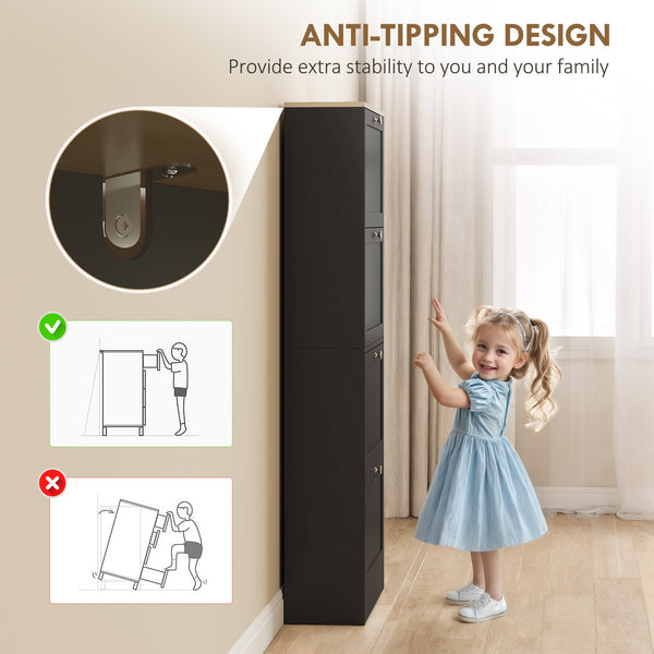 Meuble à chaussures moderne avec 4 tiroirs à charnières et étagères réglables, pour 18 à 24 paires de chaussures, noir