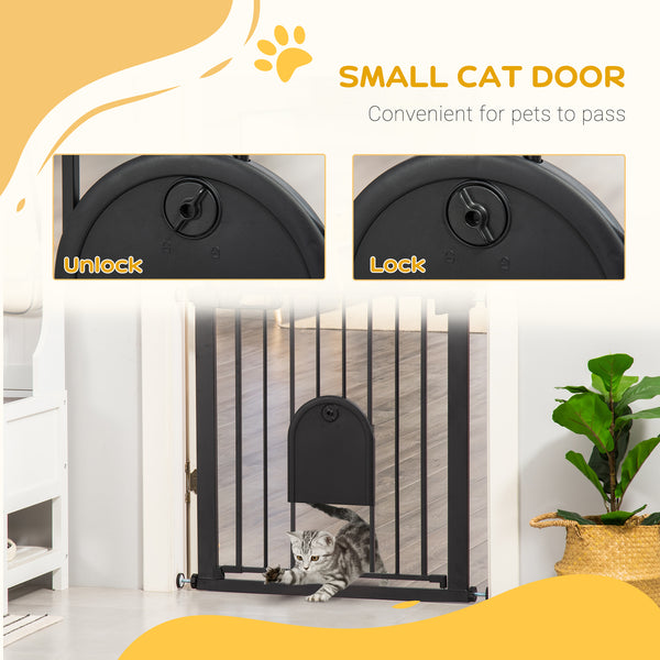 Barrière de sécurité extra large avec petite porte, noire
