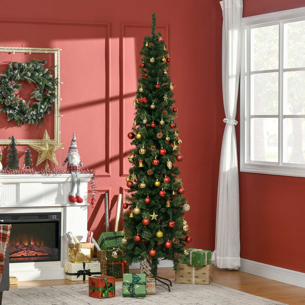 Sapin de Noël artificiel 7,5 pieds avec pommes de pin