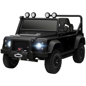 Land Rover Defender 12V sous licence avec télécommande, noir