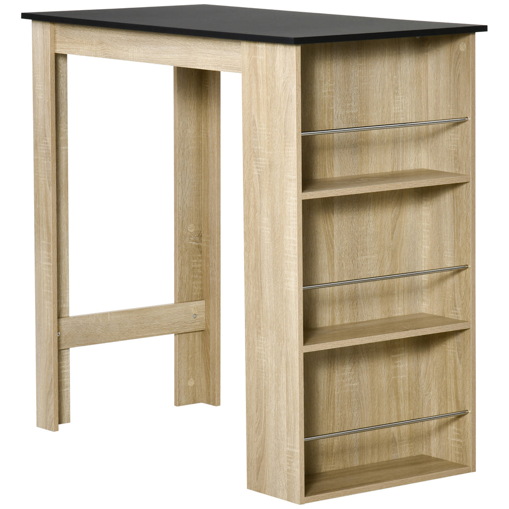 Table de bar avec 3 étagères de rangement