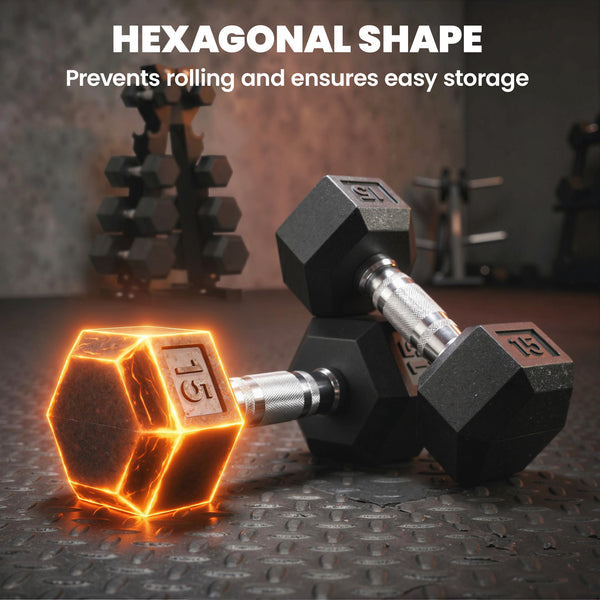 Ensemble d’haltères hexagonaux de 5 à 30 lb avec support de rangement vertical