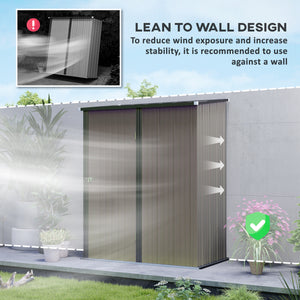 Steel garden shed with a simple lockable door