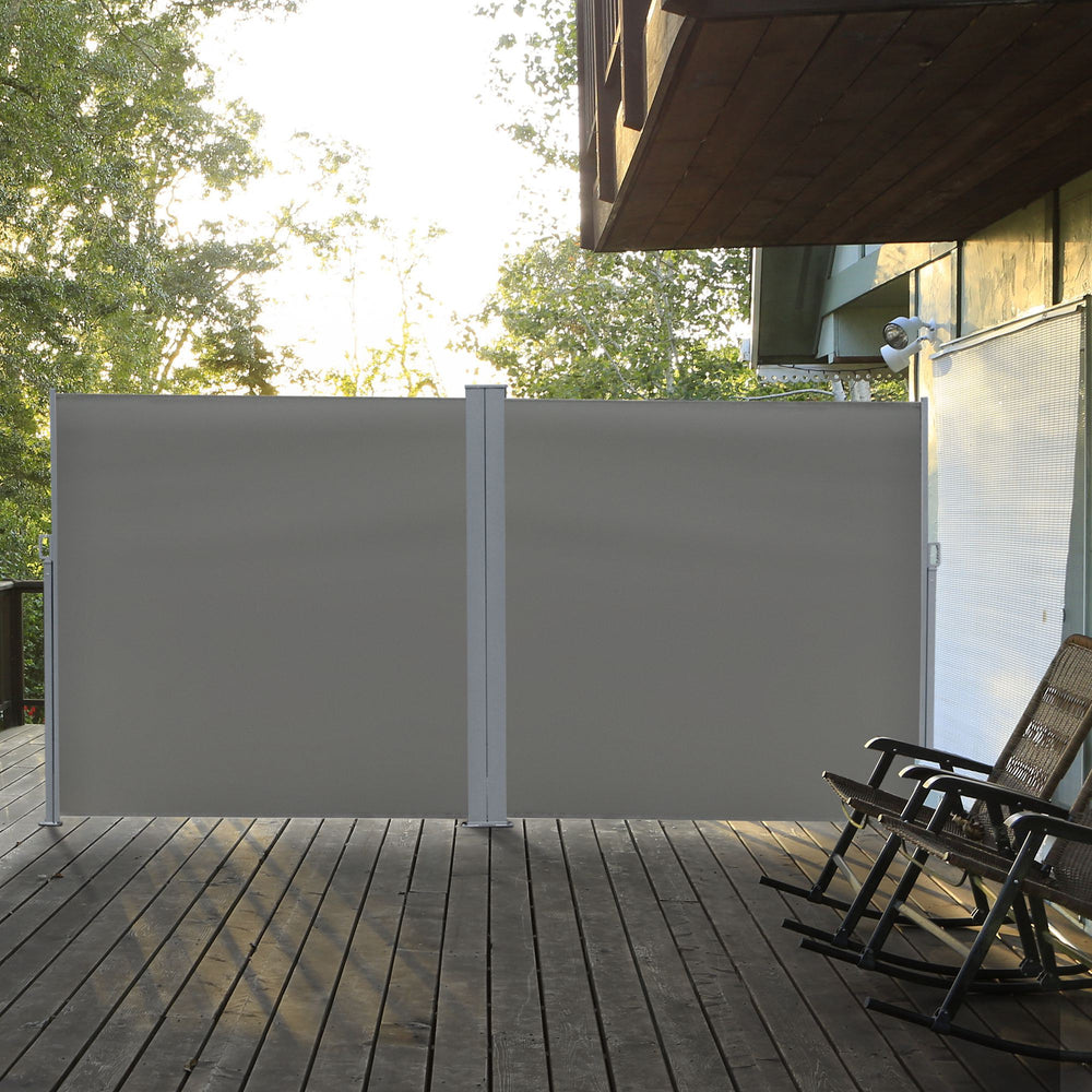 Store extérieur rétractable double face, gris