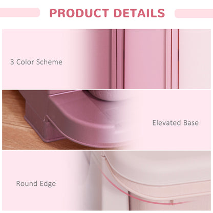 Organiseur de jouets pour enfants à 3 tiroirs en plastique, rose
