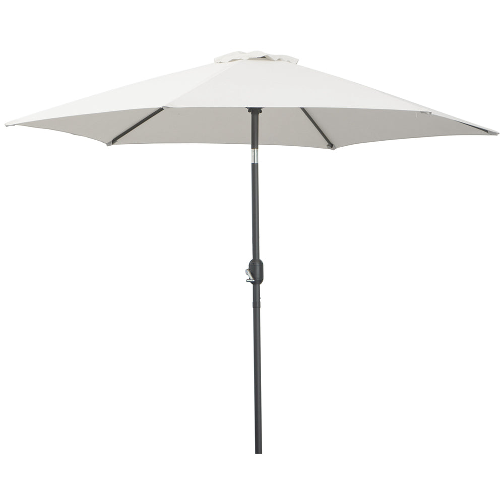 Parasol de terrasse rond de 8,5 pieds en aluminium, blanc crème
