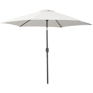 Parasol de terrasse rond de 8,5 pieds en aluminium, blanc crème