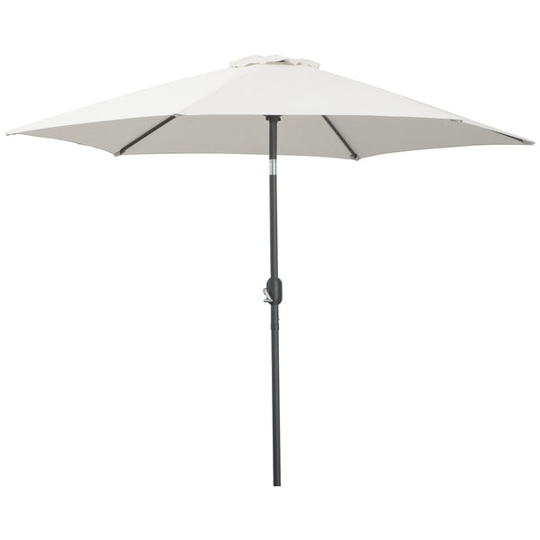Parasol de terrasse rond de 8,5 pieds en aluminium, blanc crème