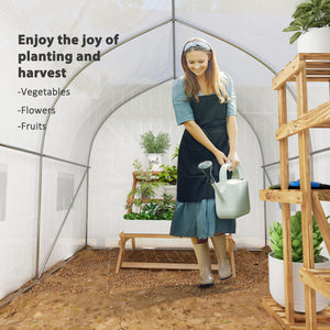 Portable garden tunnel greenhouse - White