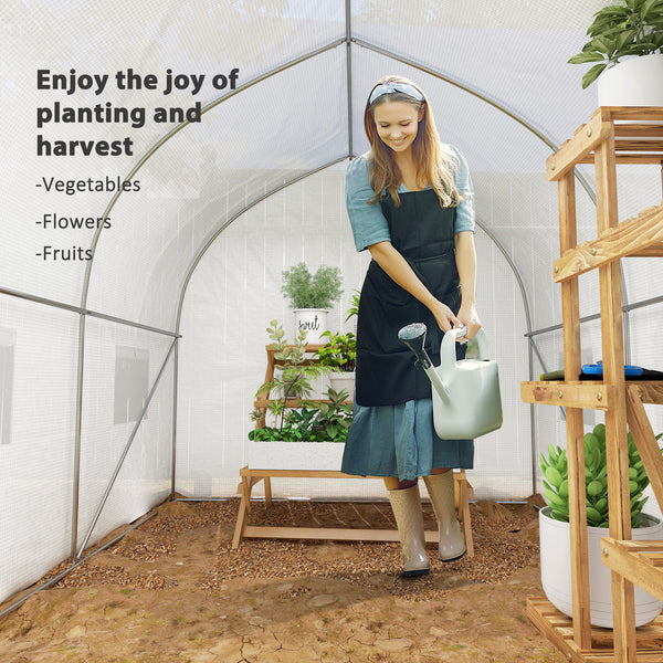Portable garden tunnel greenhouse - White