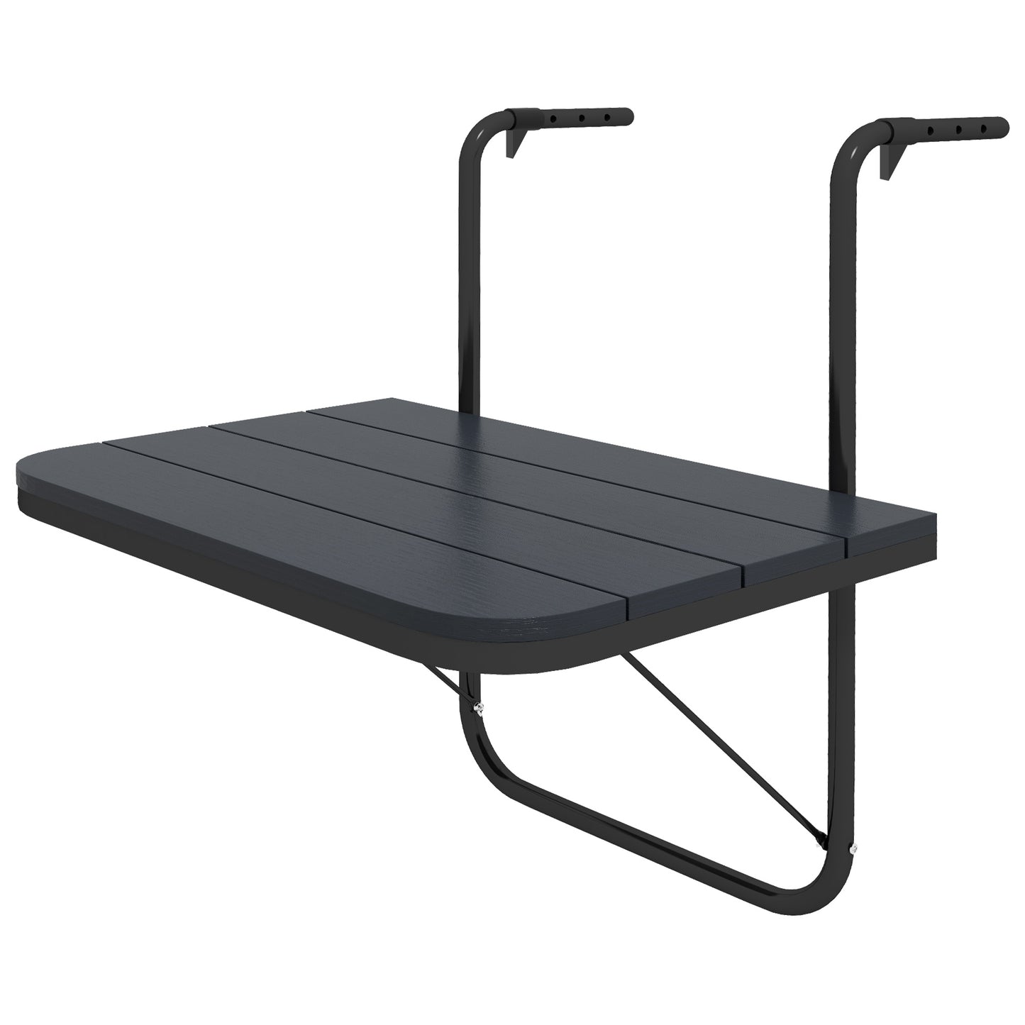 Table suspendue d'extérieur, table de balcon réglable, noir