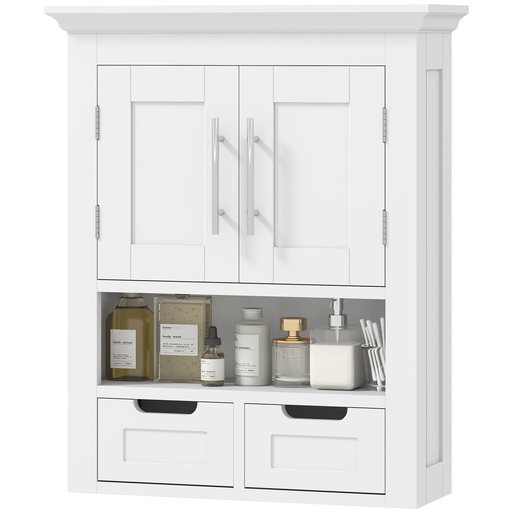 Armoire murale de salle de bain avec étagère, blanc