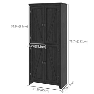 Meuble de rangement avec portes et étagères, noir