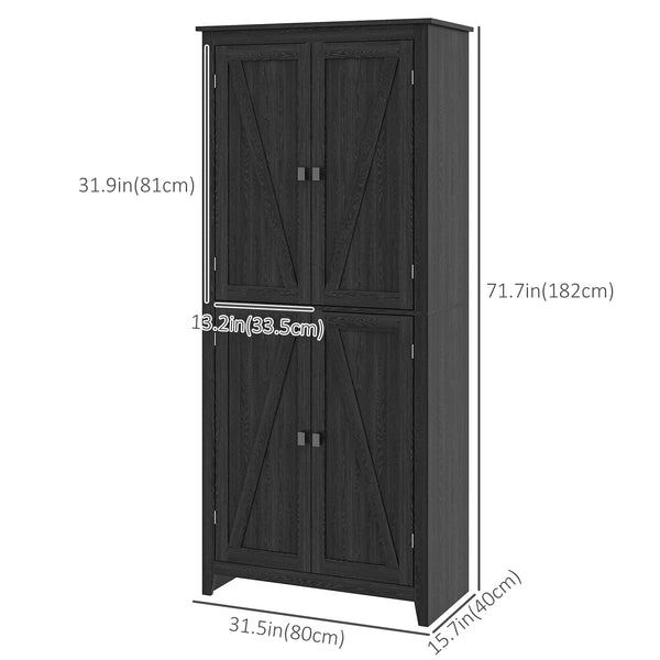Meuble de rangement avec portes et étagères, noir