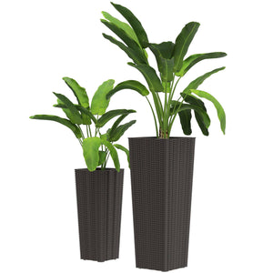 Lot de 2 grandes jardinières pour plantes d'extérieur avec trous de drainage, pots de fleurs d'extérieur