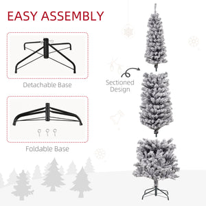Sapin de Noël givré de 7,5 pieds en fome de crayon