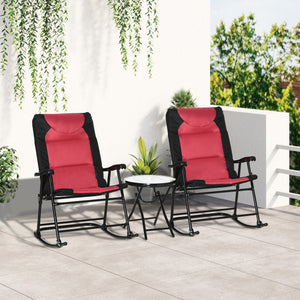3-piece folding bistro set with rocking chairs