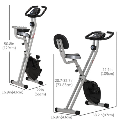 Vélo d'appartement pliable avec 8 niveaux de résistance magnétique, pour entraînement cardio, noir