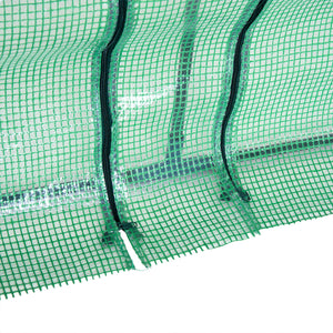 Portable Mini Tunnel Greenhouse for Growing Plants and Flowers with Zippered Roll-Up Doors and Polyethylene Cover, Green