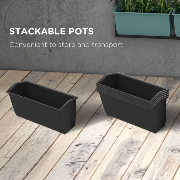 Jardinière murale à 3 niveaux avec 6 pots