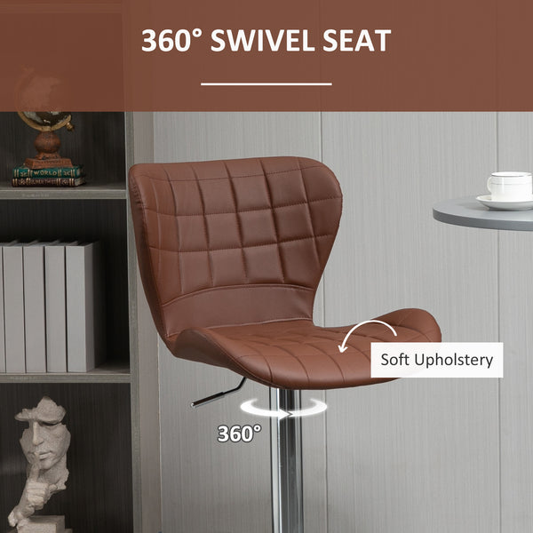 Lot de 2 tabourets de bar pivotants à hauteur réglable avec repose-pieds, marron