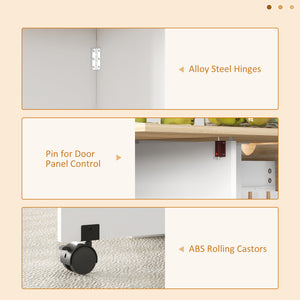 Table de salle à manger pliante avec tiroir et étagères de rangement, chêne