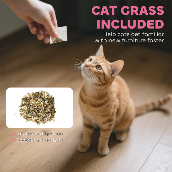 Maison à chat avec griffoir, rose