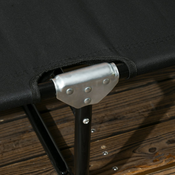 Set of 2 Folding Outdoor Lounge Chair, Sun Tanning Chairs with Reclining Back, Breathable Mesh for Beach Patio, Black